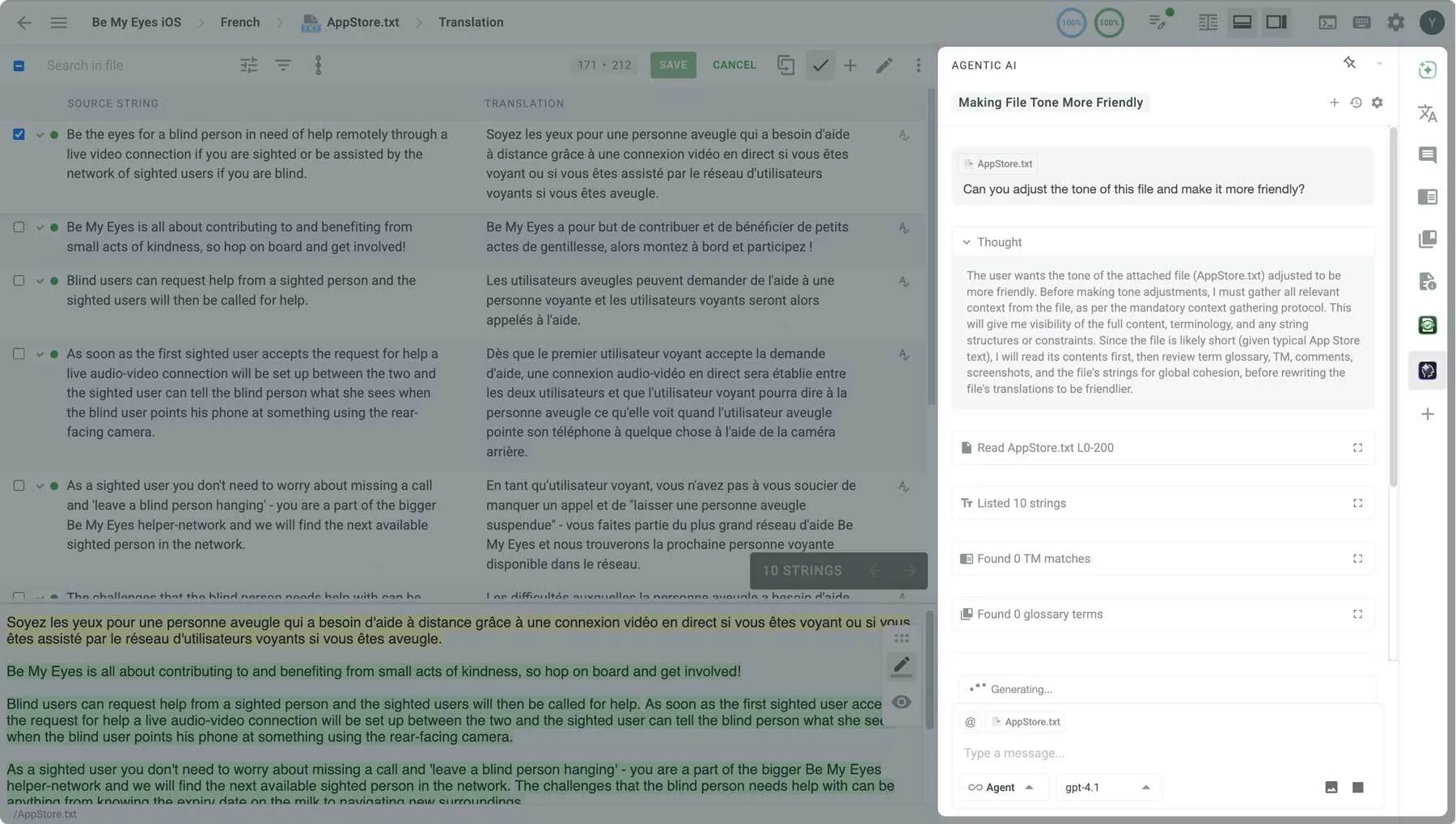 Chat in Agentic AI app
