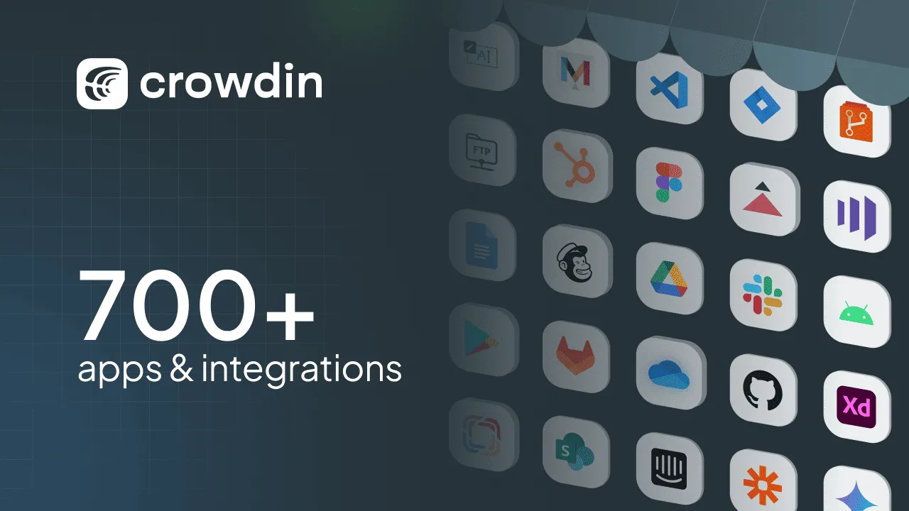 Crowdin has over 700 apps and integrations